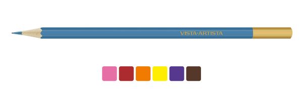 Карандаш акварельный набор заточенный 8х6 цв, 04 Чертополох, Vista-Artista Extra Fine VWPB-06 Ботаника