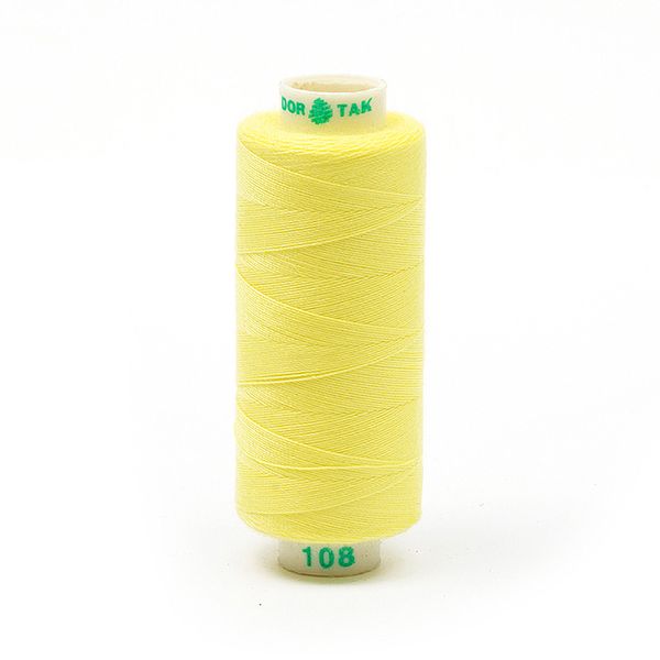 Нитки швейные бытовые Dor Tak 40/2, 366 м / 10 кат., 108 желтый