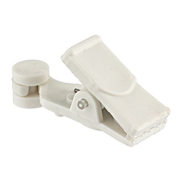 Зажим для штор европейский с малым роликом 35х11 мм, 100 шт, белый, Gamma