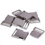 Фастекс (пряжка трезубец) металл 30 мм, 58x35 мм, никель, 6 шт