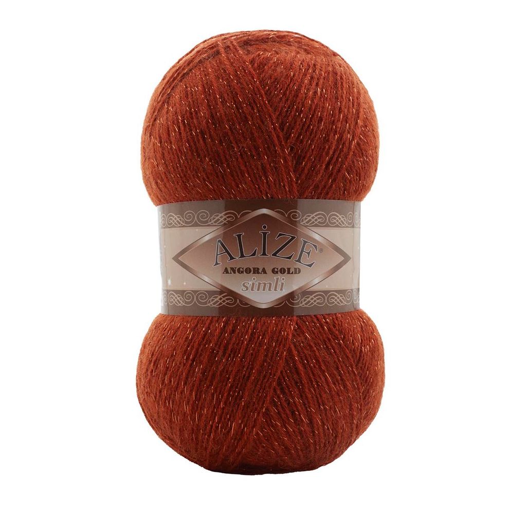 Пряжа Alize (Ализе) Angora Gold Simli / уп.5 мот. по 100 г, 500м, 36 терракот