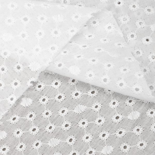 Ткань шитьё (прошва) 100 г/м², 150 см / 15 метров, TBY.Emb.2 белый