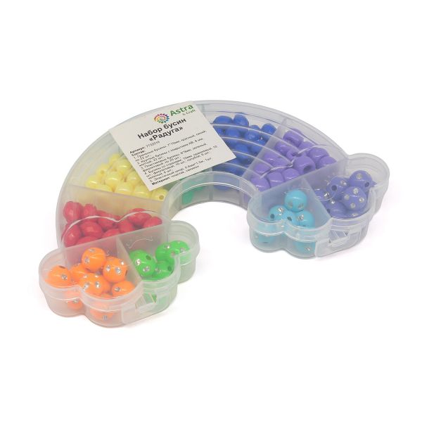 Набор бусин с эластичным шнуром Радуга, Astra&Craft, 5018474