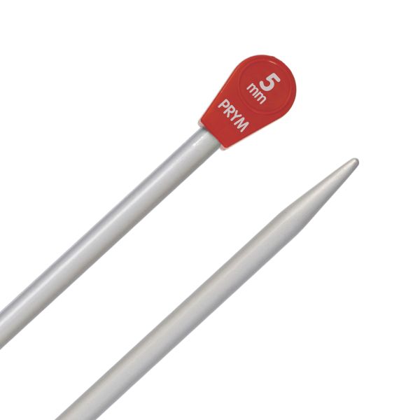 Спицы прямые ⌀5.0 мм, 35 см, 2 шт, с наконечниками, Prym 191467