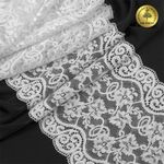 Кружево бельевое эластичное 180 мм / 25 м, 920, цв.01 белый, Kruzhevo