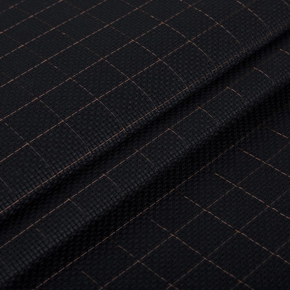 Канва Aida 14 ct, 30х40±2 см, черный в клетку, Gamma