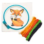 Набор для вышивания нитками Hobby&Pro Kids, Лисенок 19х19см