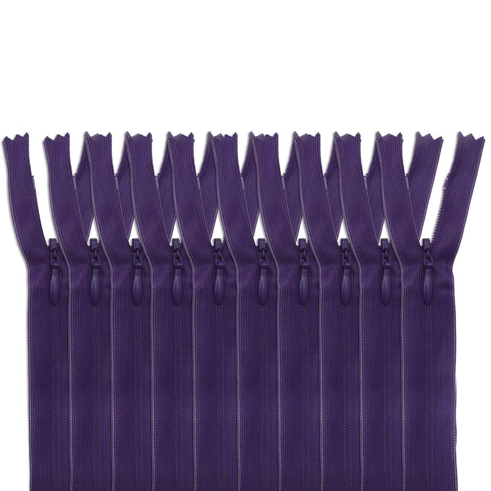 Молния потайная (скрытая) Т3 (3 мм) 1 зам., н/раз., 20 см, фиолетовый, 31226 / 20, 10 шт