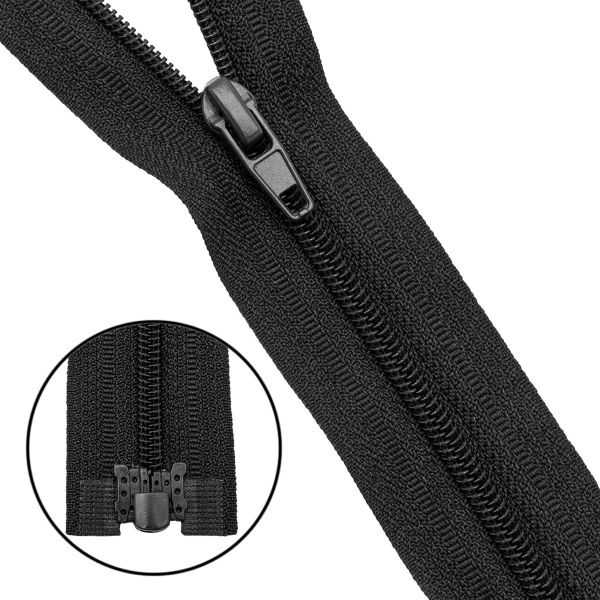 Молния спираль (витая) Т3 (3 мм) 1 зам., разъем., 30 см, 580 черный, 10 шт