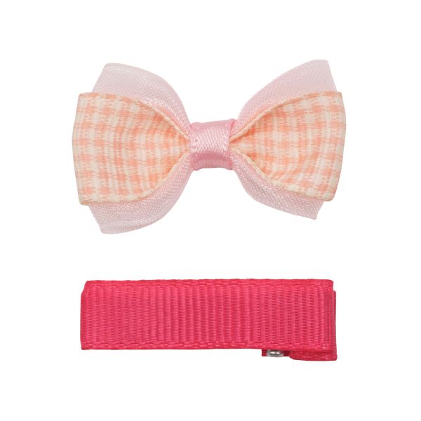 Набор бантик и заколка, мини 36мм/35мм, св.розовый/малиновый