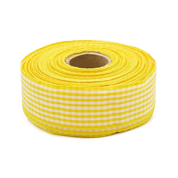 Лента Шотландка, 30.0 мм / 25 м (желтый/белый), С3721