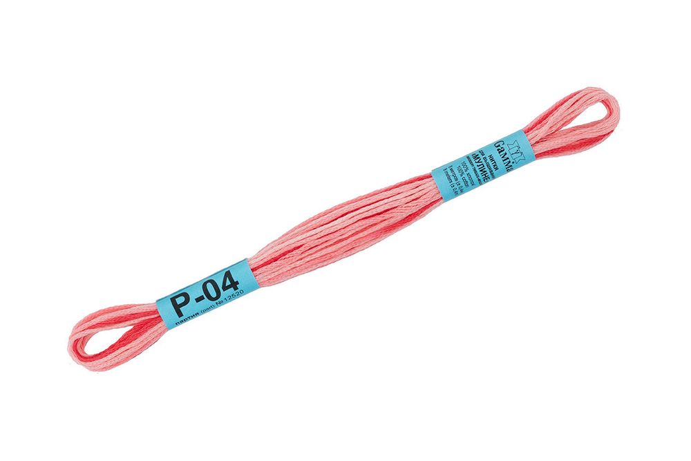 Мулине Gamma меланж, цв.Р-04 морковный-розовый, 12 мотков по 8 метров