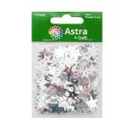 Пайетки фигурные звездочки 13 мм, Астра 10г, 1 серебро, уп.10 шт