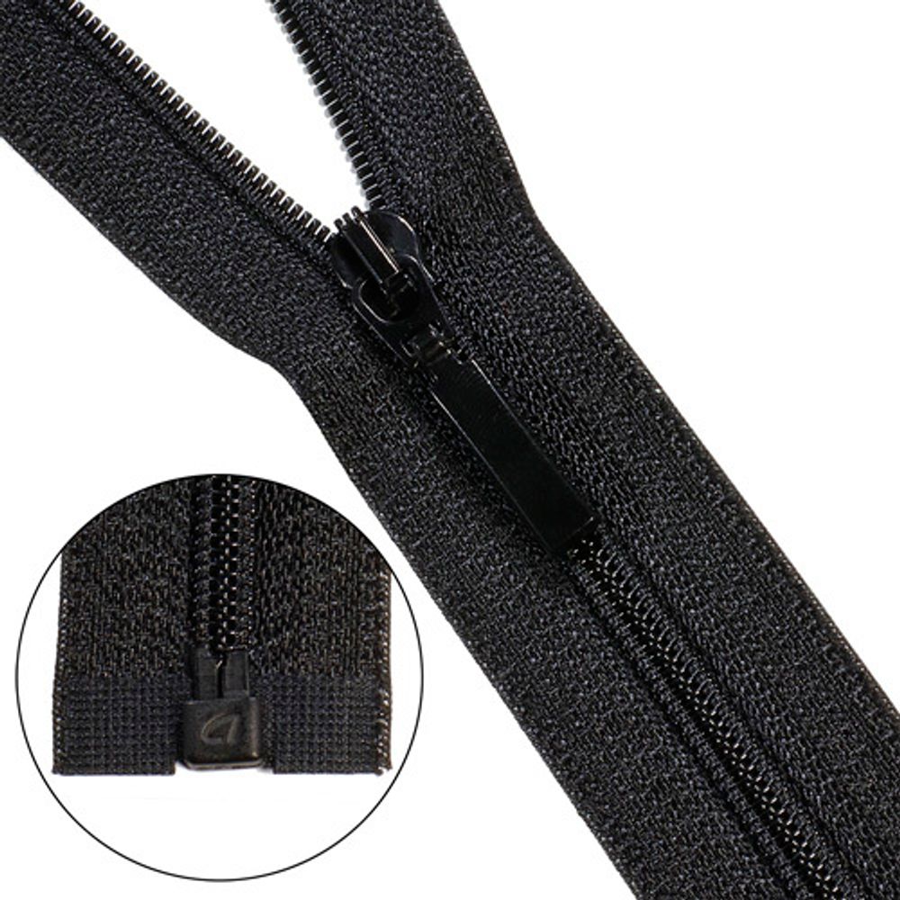 Молния спираль (витая) Arta Т5 (5 мм) 1 зам., разъем., 60 см, цв. 580 черный, уп.5 шт