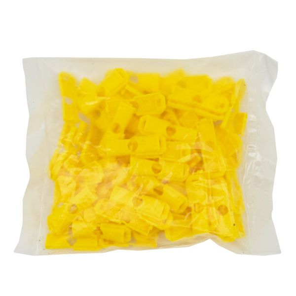 Наконечник для шнура пластик 13х9 мм, ПП, желтый, 100 шт