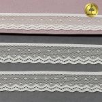 Кружево эластичное (стрейч) 25 мм, 8028, цв.F102 молочный уп.50м, Kruzhevo