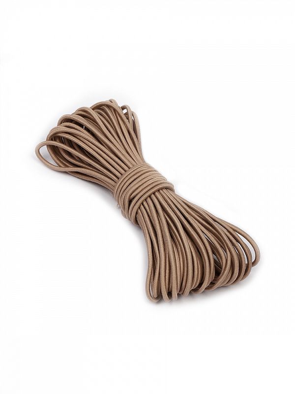 Резинка шляпная (шнур эластичный) ⌀3.0 мм / 10±0.5 метров, F308 бежевый
