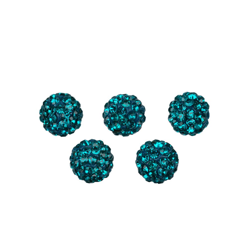 Бусины пластик ⌀10 мм, 5 шт, №15 бирюзовый, Zlatka BWM-10