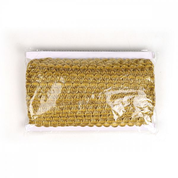 Тесьма отделочная 32 мм, 7728 цв.золото уп.13.71м