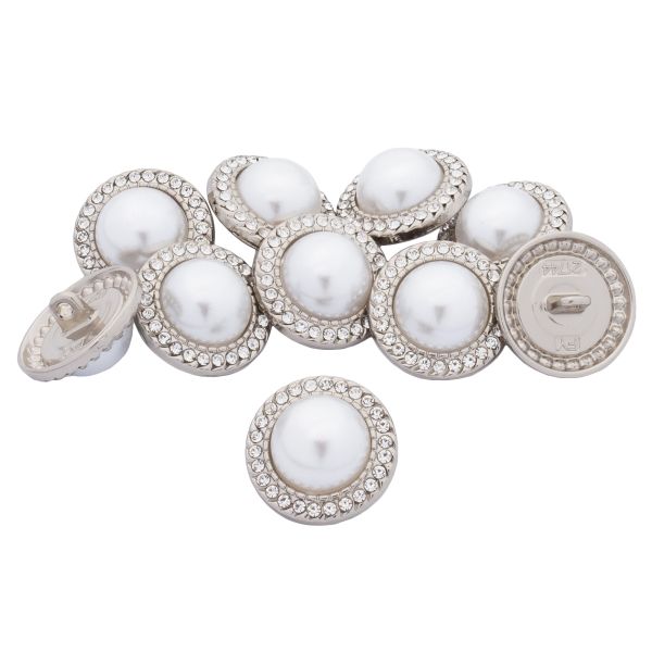 Пуговицы на ножке 32L=20 мм, металл, Silver (серебристый), 10 шт, MP15