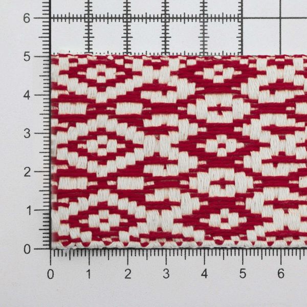 Лента для поясов 50 мм / 25 метров, рис. 9547 (белый/красный) С3798Г17