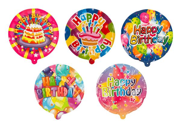 Шар самодув Happy birthday круг, 5 шт, Boomzee FBZ-05
