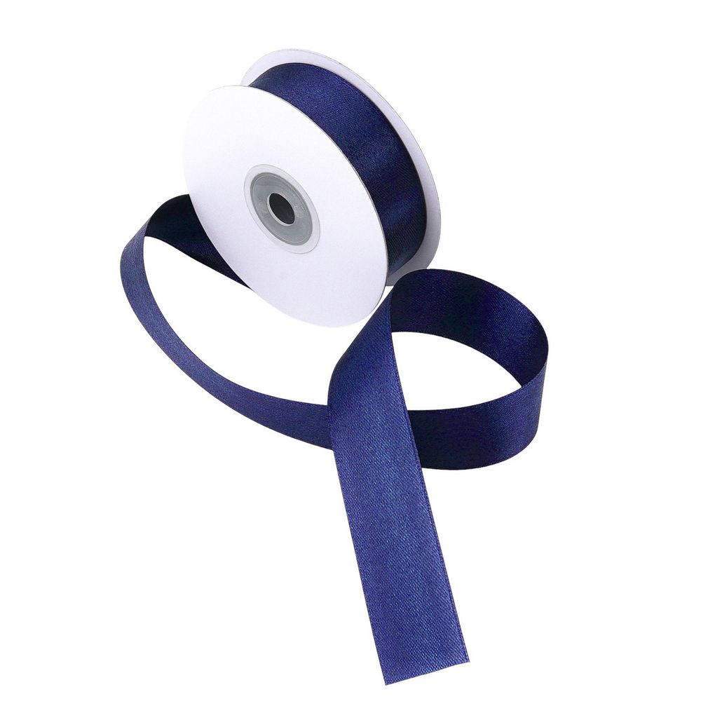 Лента атласная 2-сторонняя 25.0 мм / 22.86±1 метров, C1185 темно-синий, 6102-0013, Globus