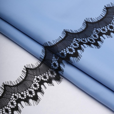 Кружево шантильи (реснички) на сетке 60 мм / 30 метров, черный, 3AR1279