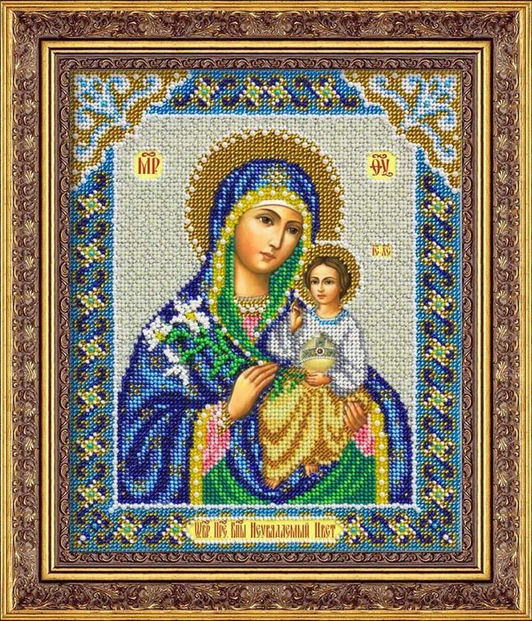 Набор для вышивания бисером Паутинка, Пресвятая Богородица Неувядаемый цвет 20х25 см