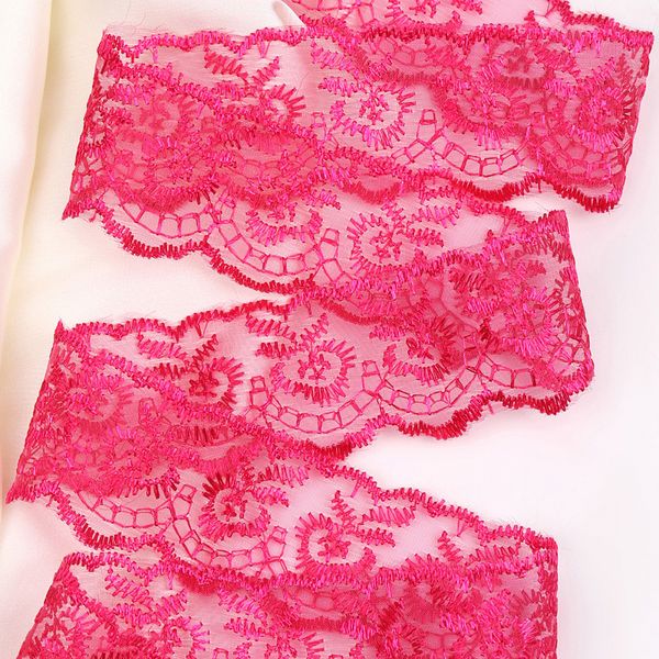 Кружево капроновое 45 мм / 9.14 м, TBS.30010 цв.028 (175) малиновый, Kruzhevo