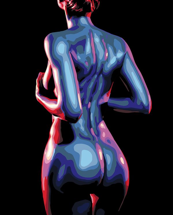 Картина по номерам Фрея PNB/PLB-255, В свете неона, (эффект черного холста) 50х40 см