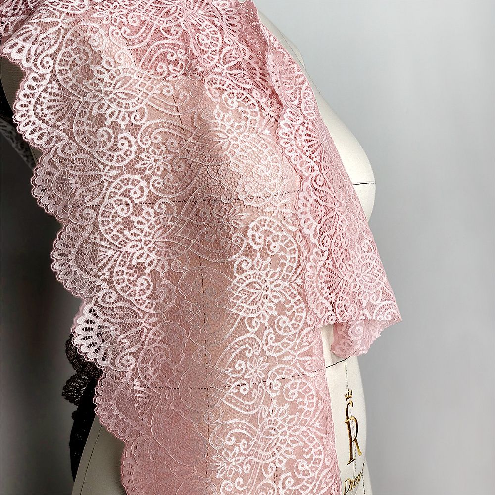 Кружево бельевое эластичное 225 мм / 3 м, 40992 цв.003 розовый, Kruzhevo