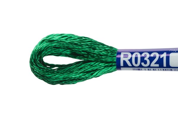 Мулине Gamma вискоза 100%, цв.R0321 изумрудный, 12 мотков по 8 метров