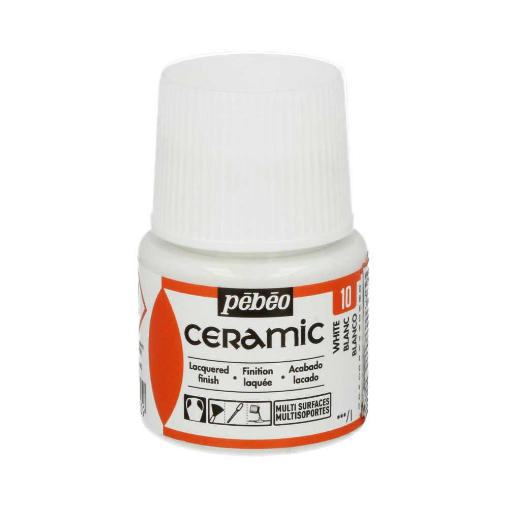 Краска по керамике и металлу Ceramic 45 мл, 025-010 белый, Pebeo