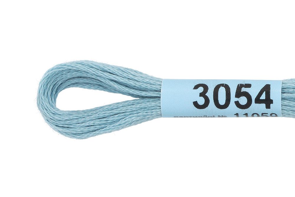 Мулине Gamma 100% хлопок, цв.3054 серо-голубой, 24 мотка по 8 метров