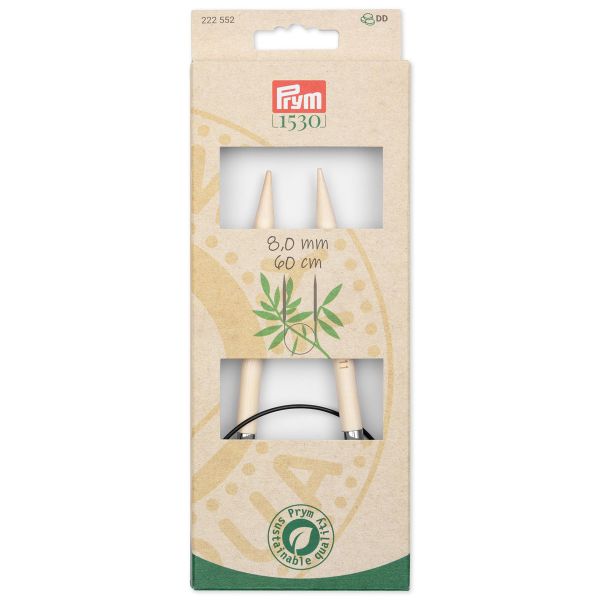 Спицы круговые Prym ⌀8,0 мм, 60 см, 1шт, бамбук