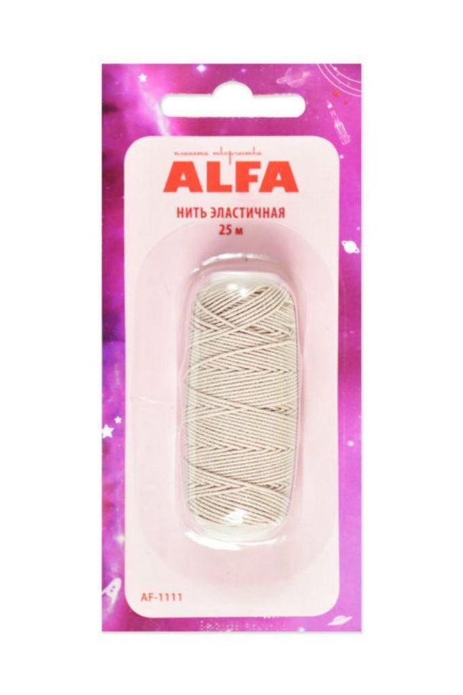 Нить эластичная (резинка) цв. бежевый, 1 катушка, AF-1111 Beige