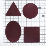 Набор заплаток пришивных из замши, круг, квадрат, треугольник, овал 6см, с перфорацией, 4 шт (31 бордовый), 59723