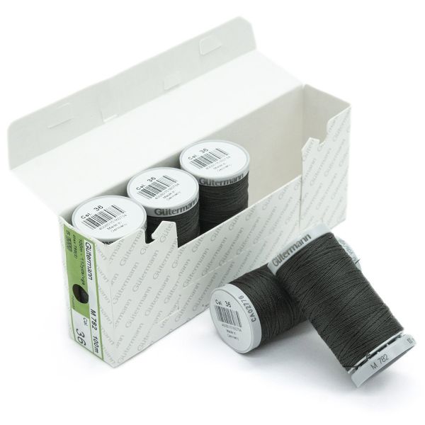 Нитки суперкрепкие Gutermann Extra Strong M782, 100м, 036 серый, 5 катушек