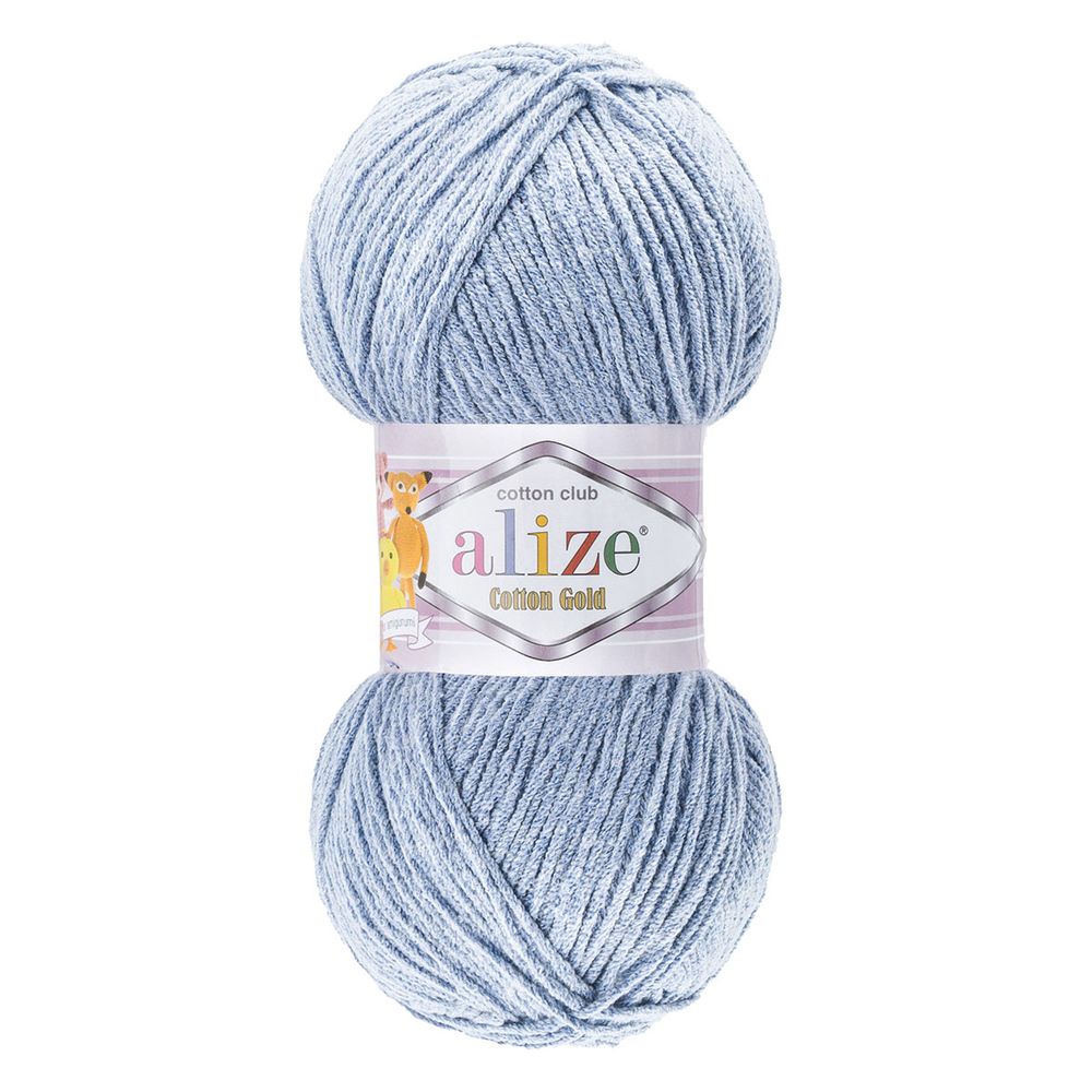 Пряжа Alize (Ализе) Cotton Gold / уп.5 мот. по 100 г, 330м, 481 ледяной голубой