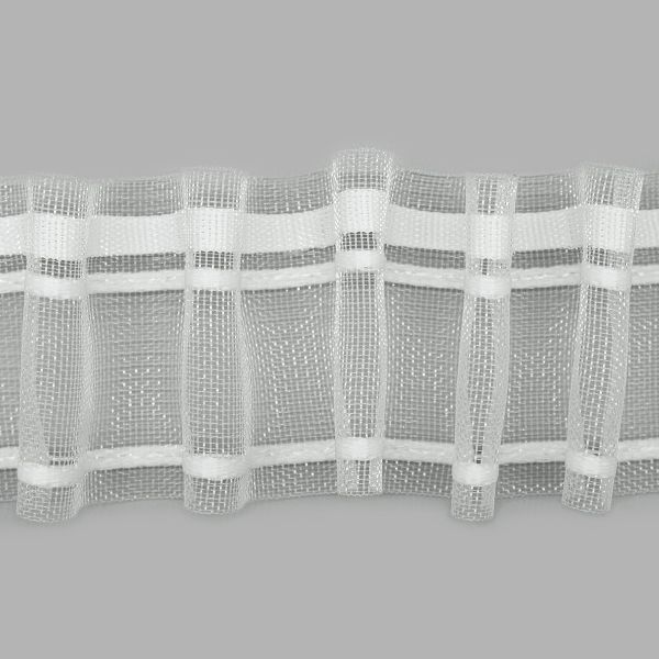 Лента (тесьма) шторная: сборка параллельная (1:4) 55 мм / 50 метров, равномерная