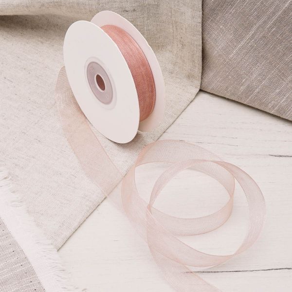 Лента капроновая (органза) 15.0 мм / 22.86±1 метров, 39 бежевый