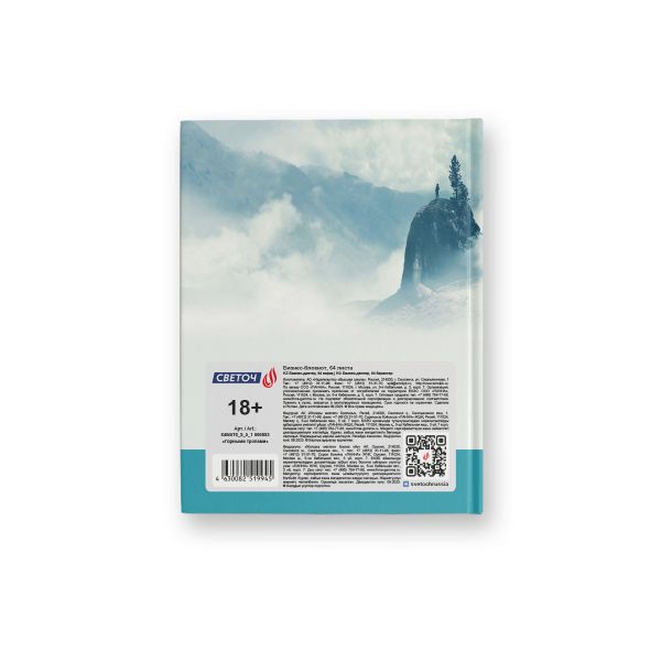 Бизнес-блокнот, матовая ламинация, A6 64 л. 24 шт, клетка, Горными тропами 000893, Светоч 64ББТ6_9_5_1