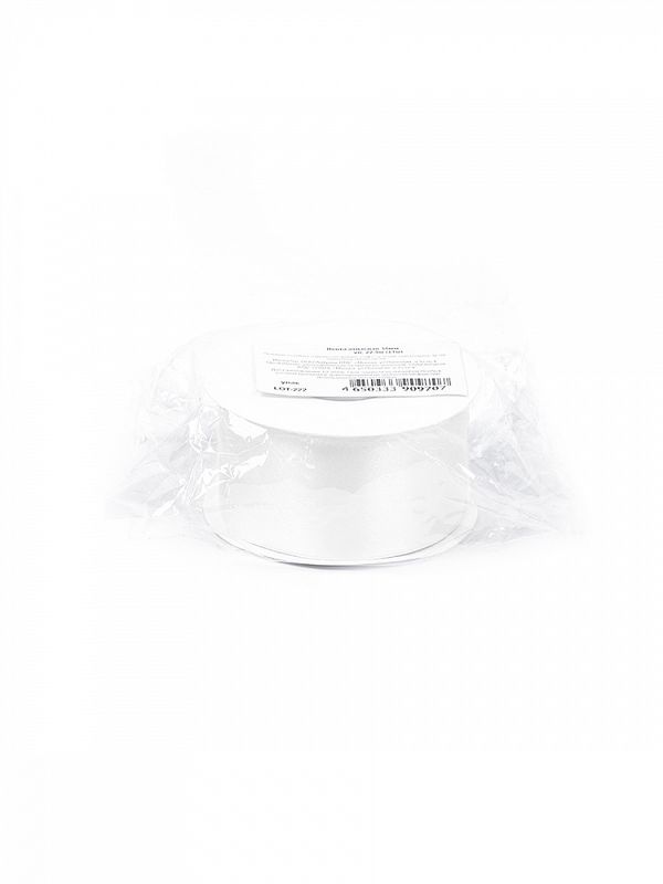 Лента атласная 1-сторонняя 38.0 мм / 22.5±1 метра, 3001 кипенно-белый, Magic4Hobby
