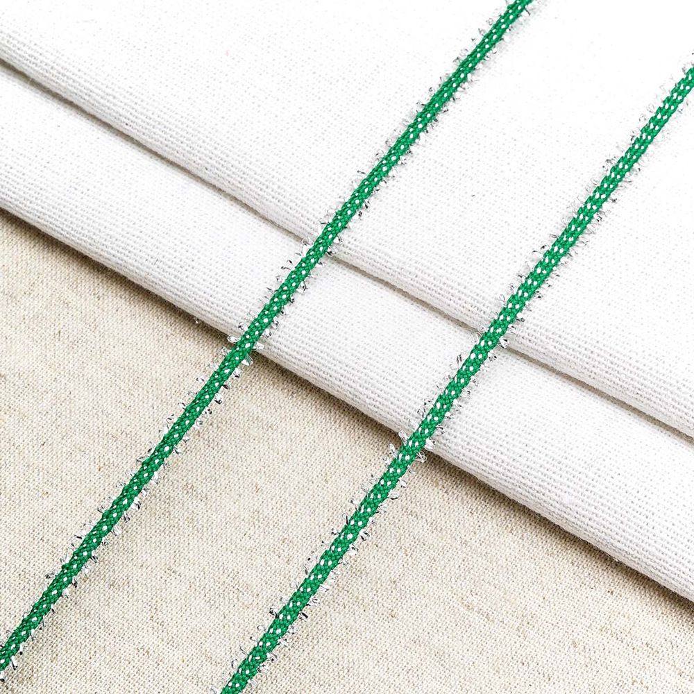 Шнур отделочный плетеный ⌀6.0 мм / 30 метров, зеленый, С887Г7