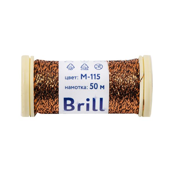 Мулине Gamma металлик M 5 мотков по 50 метров, M-115 черный/под бронзу, Gamma BRILL