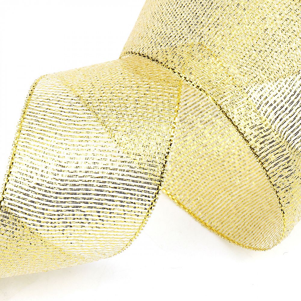 Лента металлизированная 40.0 мм / 22.85±1 метра, цв. золото, Magic4Hobby, упак. 2 шт