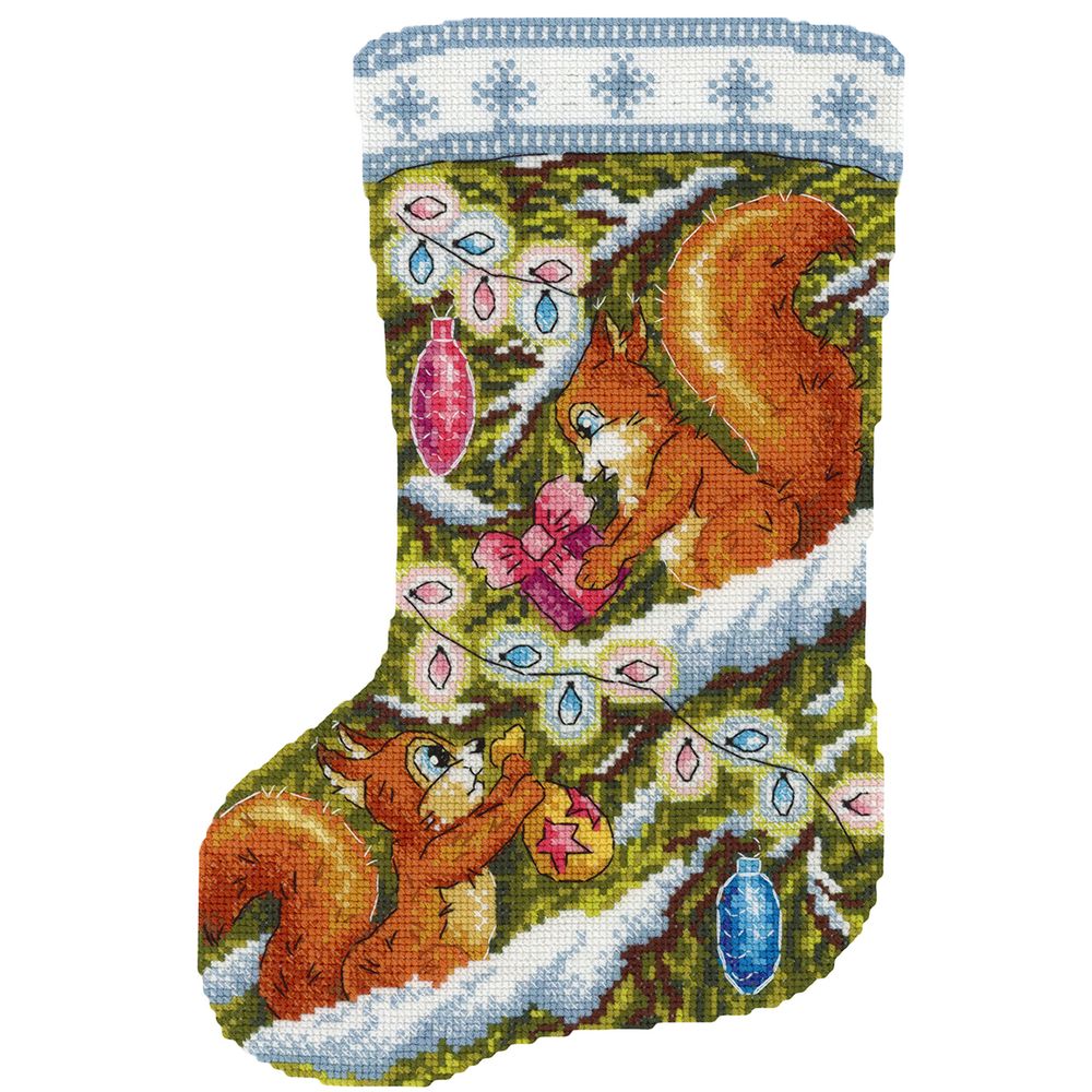 Набор для вышивания нитками МП Студия, Сюрприз для белочки, 24х16 см