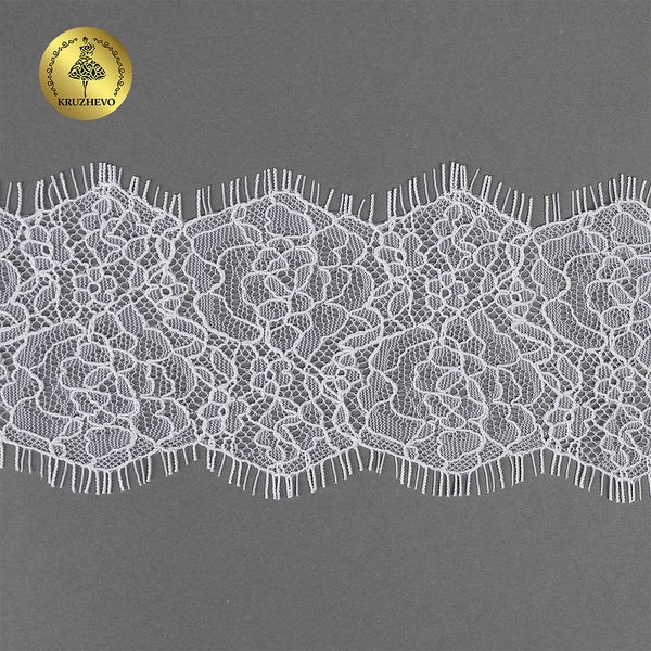 Кружево шантильи (реснички) 80 мм, цв.1 белый, 3 метра, Kruzhevo