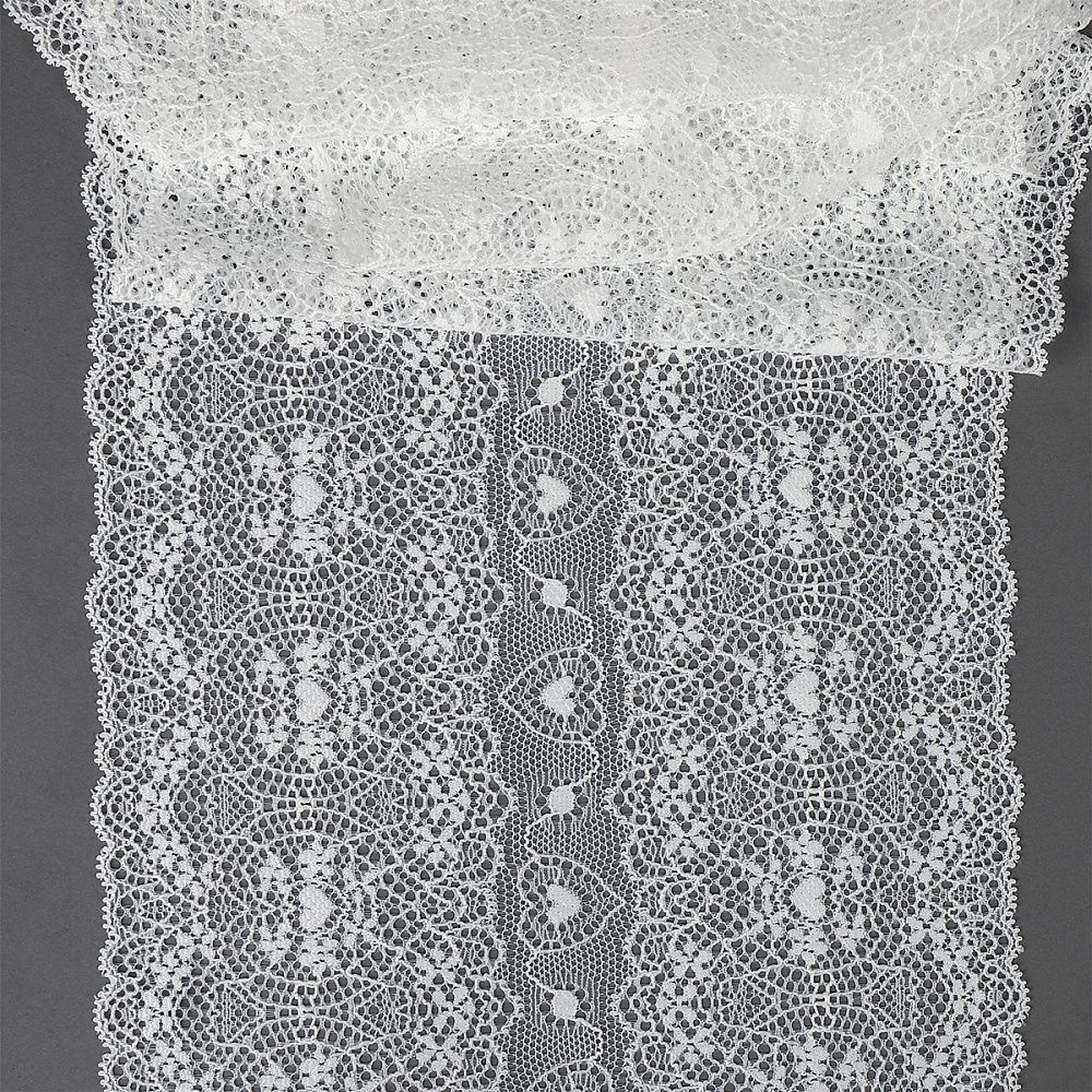 Кружево бельевое эластичное 185 мм / 18 м, 6185, цв.004 белый, Kruzhevo